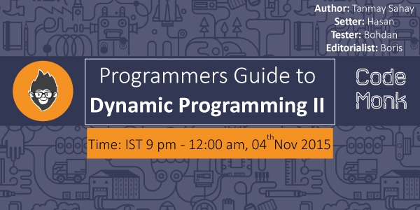 Code Monk (Dynamic Programming – Part II)